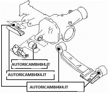 KIT 4 SUPPORTI DIFFERENZIALE NISSAN KING CAB D22 /D21 5472035G12 - 547102S700 - 5475131G02 - Autoricambi4x4