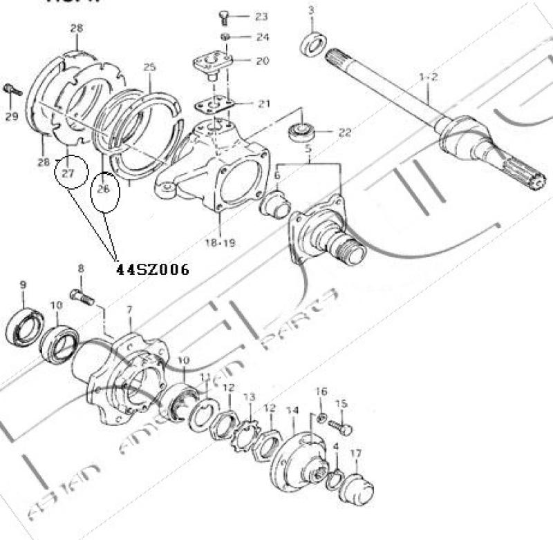 KIT PARAOLI SNODO DIFFERENZIALE ANTERIORE SUZUKI SJ 410 SJ 413 - Autoricambi4x4