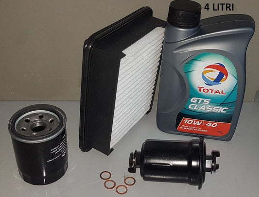 KIT TAGLIANDO 3 FILTRI + LITRI 4 TOTAL 10W40 SUZUKI JIMNY 1.3 (SN413) DAL 1998 ( COD. MOTORE G13BB ) - Autoricambi4x4