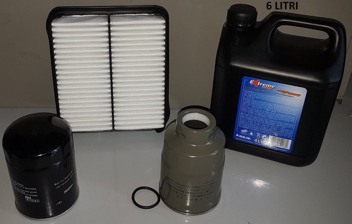 KIT TAGLIANDO 3 FILTRI+LIRI 6 ROLOIL 5W40 SUZUKI GRAN VITARA 2.0TD INTERCOOLER DAL 1998 ( COD. MOTORE RF) - Autoricambi4x4