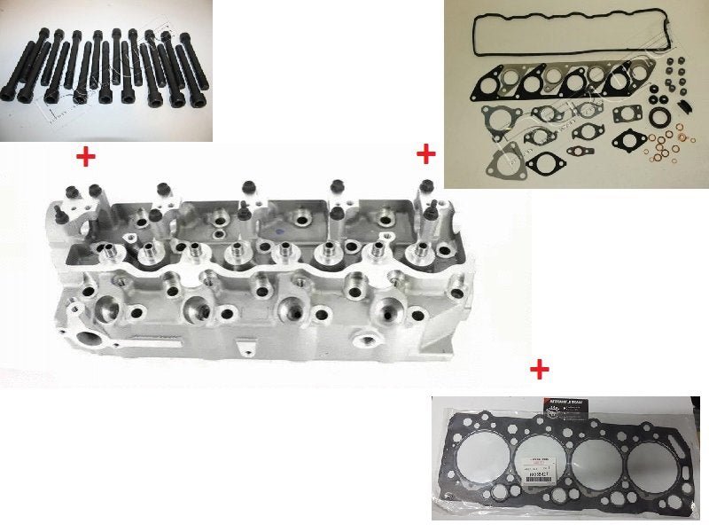 KIT TESTATA MOTORE NUDA VALVOLE SPORGENTI/ SERIE GUARNIZIONI SMERIGLIO/ GUARNIZIONE TESTATA ORIGINALE/ BULLONI TESTATA MITSUBISHI PAJERO II /L200 2.5TD - Autoricambi4x4