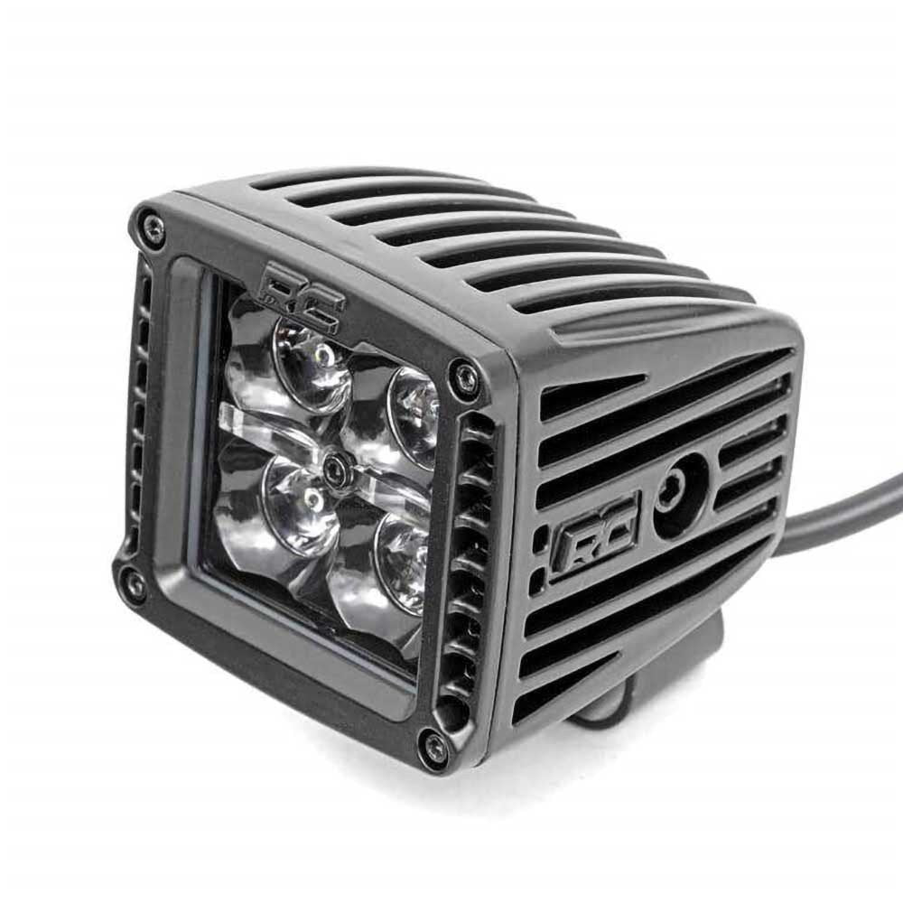 Luci LED 2" quadrate ambra DRL spot Rough Country Black Series - Autoricambi4x4