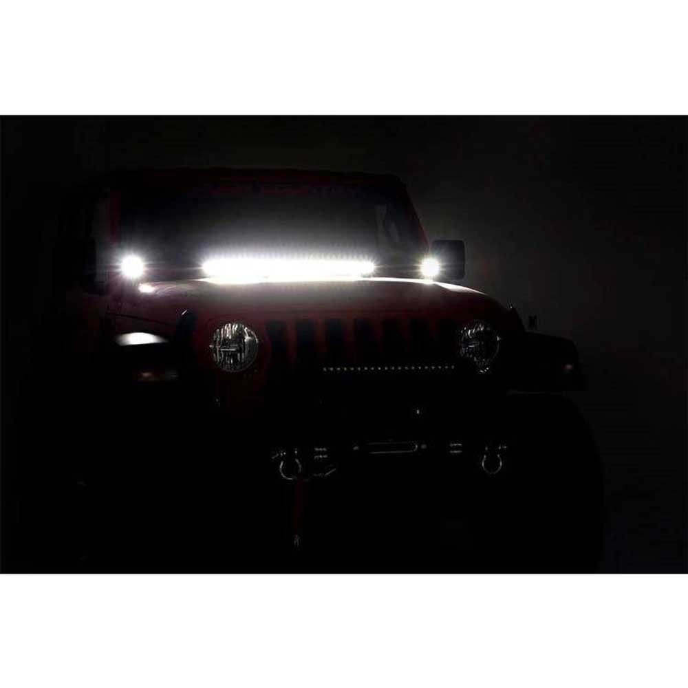 Luci LED 2" quadrate bianche DRL Rough Country Black Series - Autoricambi4x4