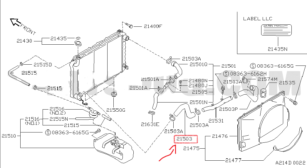 MANICOTTO INFERIORE RADIATORE NISSAN PATROL GR Y60 (ORIGINALE) - Autoricambi4x4