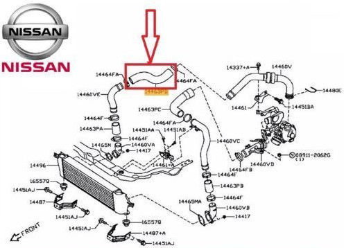 MANICOTTO INTERCOOLER / MANICOTTO ASPIRAZIONE TUBO TURBO NISSAN QASHQAI 1.5dci 2005 - 2015 - Autoricambi4x4