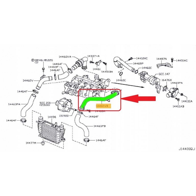 MANICOTTO/ TUBO TURBO INTERCOOLER NISSAN JUKE NV 200 1.5 DCI - Autoricambi4x4