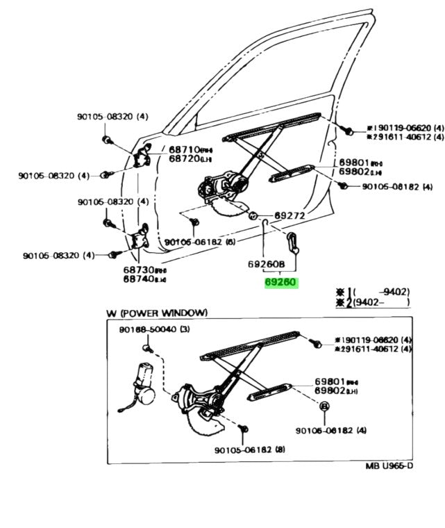 MANIGLIA ALZAVETRO ANTERIORE TOYOTA LAND CRUISER BJ40/BJ42 (ORIGINALE) - Autoricambi4x4