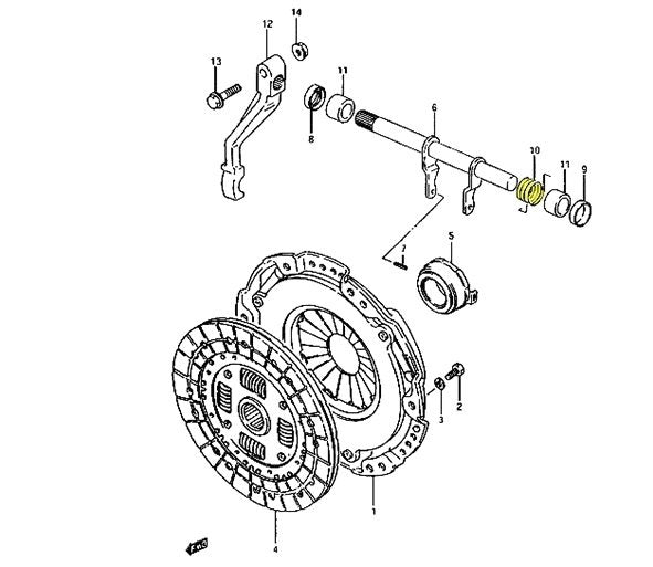 MOLLA PEDALE FRIZIONE SUZUKI SJ410/ SJ413/ SAMURAI/ SANTANA - Autoricambi4x4