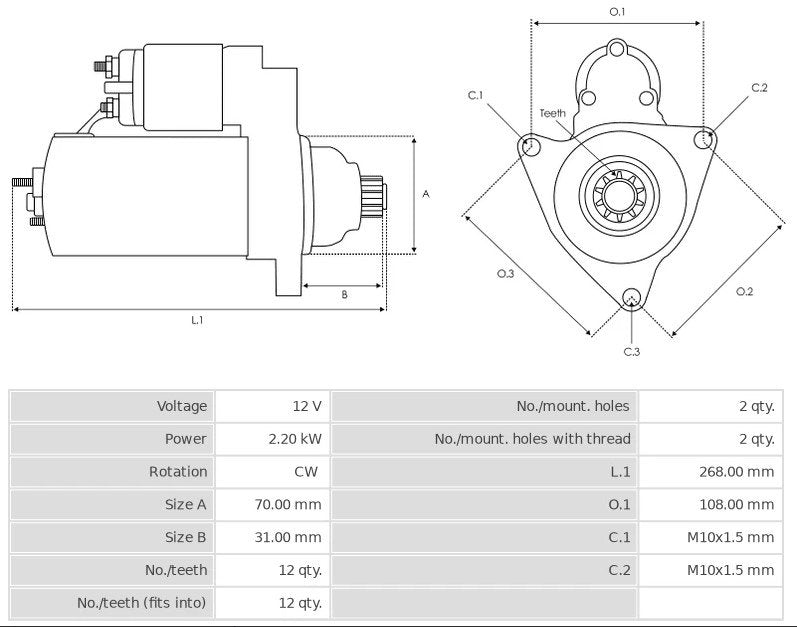 MOTORINO AVVIAMENTO NISSAN KING CAB D22/ NAVARA D22 - Autoricambi4x4
