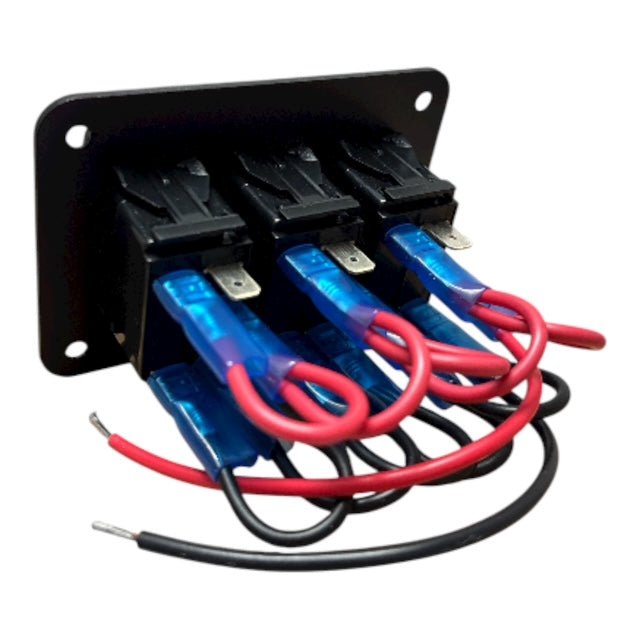 PANNELLO INTERRUTTORI A BILANCIERE IMPERMEABILE 3 TASTI 12V / 24V - Autoricambi4x4
