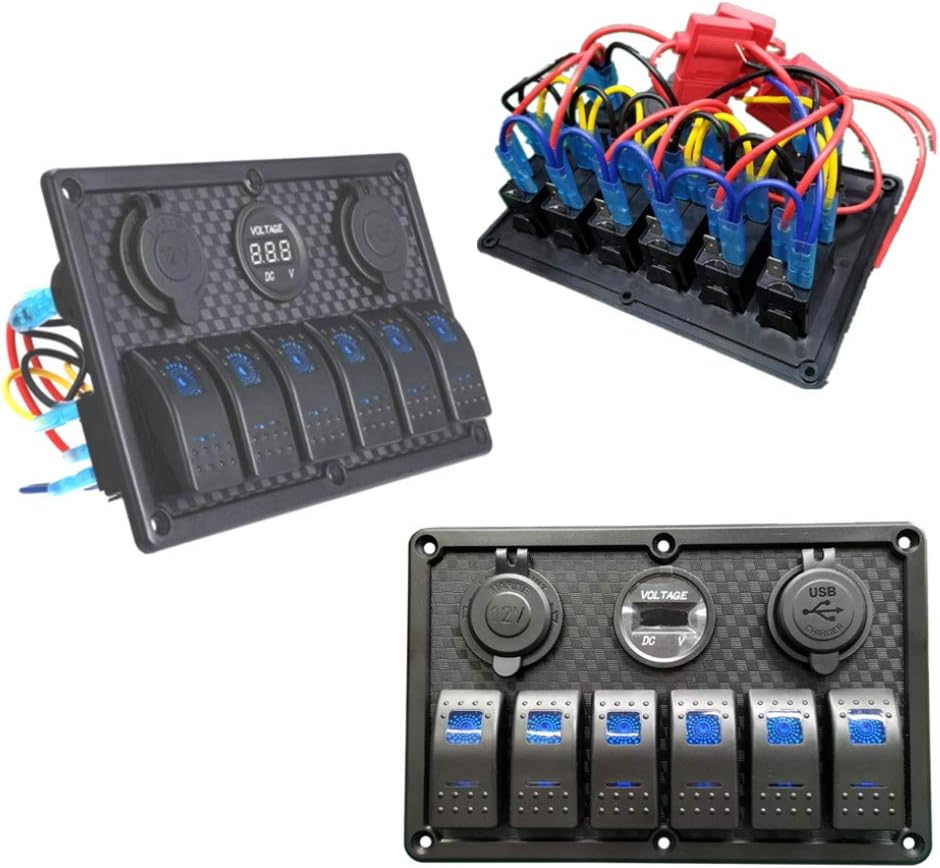 PANNELLO INTERRUTTORI A BILANCIERE IMPERMEABILE 6 TASTI 12V / 24V - Autoricambi4x4