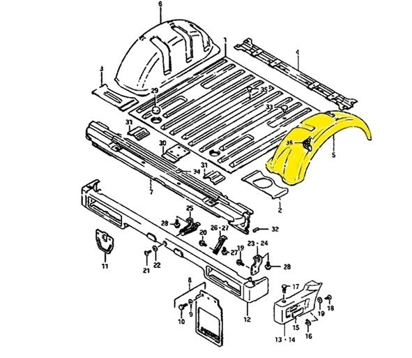 PASSARUOTA POSTERIORE DESTRO SUZUKI SJ410/ SJ413/ SAMURAI/ SANTANA - Autoricambi4x4