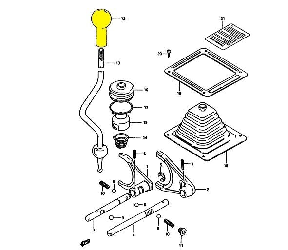 POMELLO LEVA RIDUTTORE SUZUKI SJ410/ SJ413/ SAMURAI/ SANTANA (ORIGINALE) - Autoricambi4x4