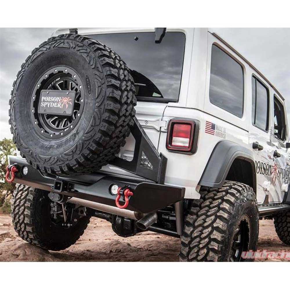 Portaruota fissato al telaio con supporto telecamera Poison Spyder - Autoricambi4x4