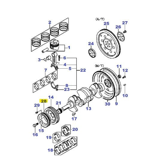 PULEGGIA INTERNA ALBERO MOTORE MITSUBISHI PAJERO II/ L200 - Autoricambi4x4