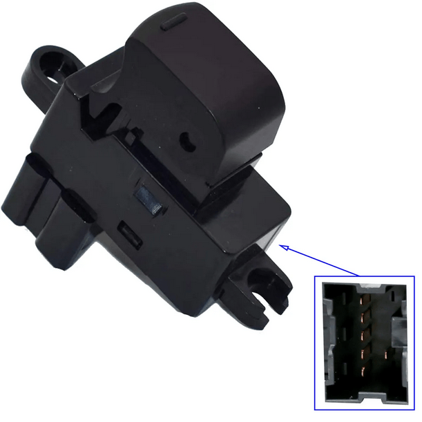 PULSANTIERA/ INTERRUTTORE ALZACRISTALLI ANTERIORE DESTRO NISSAN QASHQAI/ NAVARA D40/ MICRA (5 PIN) - Autoricambi4x4