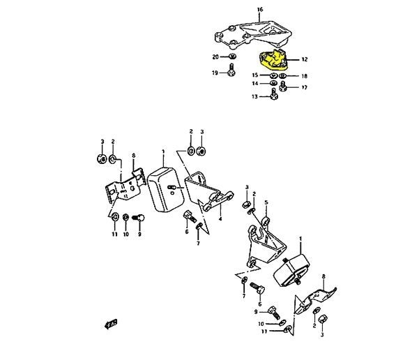 SUPPORTO CAMBIO SUZUKI SJ410/ SJ413/ SAMURAI/ SANTANA/ JIMNY - Autoricambi4x4