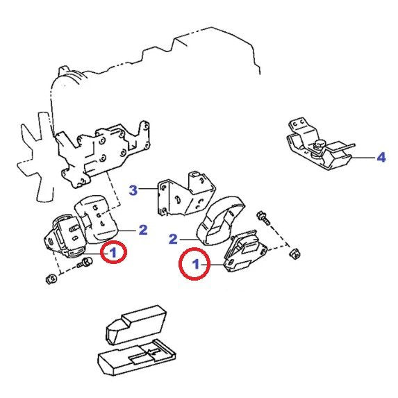 SUPPORTO MOTORE TOYOTA 4 RUNNER/ LAND CRUISER/ HILUX (ORIGINALE) - Autoricambi4x4