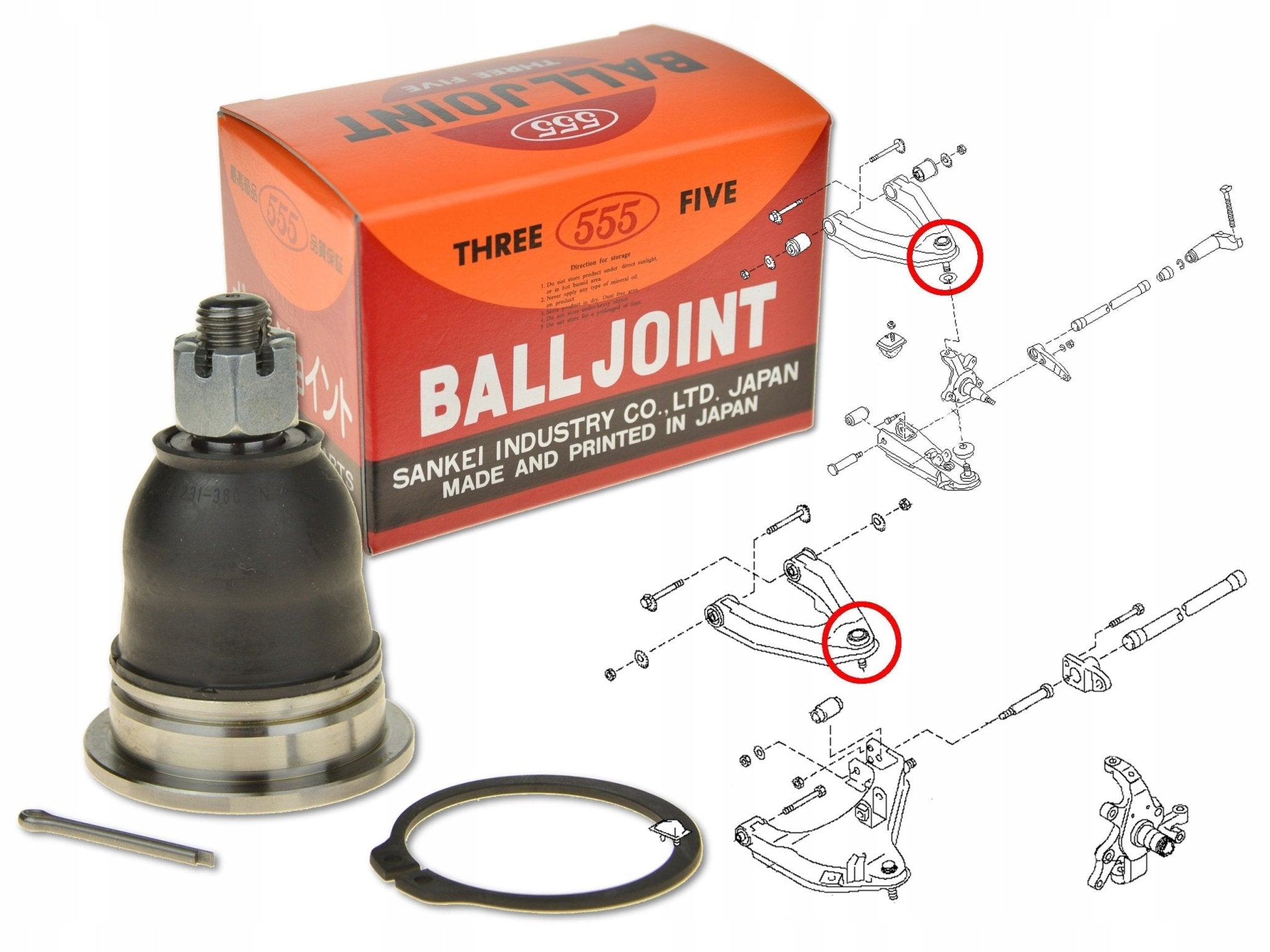 TESTINA BRACCIO ANTERIORE SUPERIORE 555 NISSAN KING CAB D22/ NAVARA D22 - Autoricambi4x4