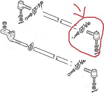 TESTINA STERZO SINISTRA LAN ROVER DEFENDER 90/ DISCOVERY I - Autoricambi4x4