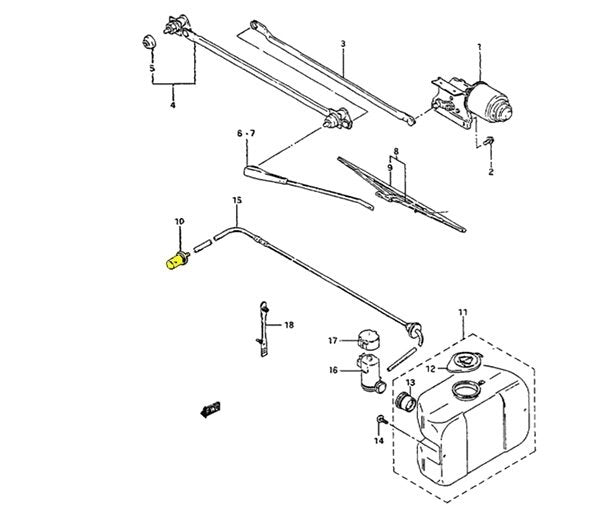 UGELLO LAVAVETRO/ SPRUZZO TERGICRISTALLO SUZUKI SJ410/ SJ413/ SAMURAI/ SANTANA - Autoricambi4x4