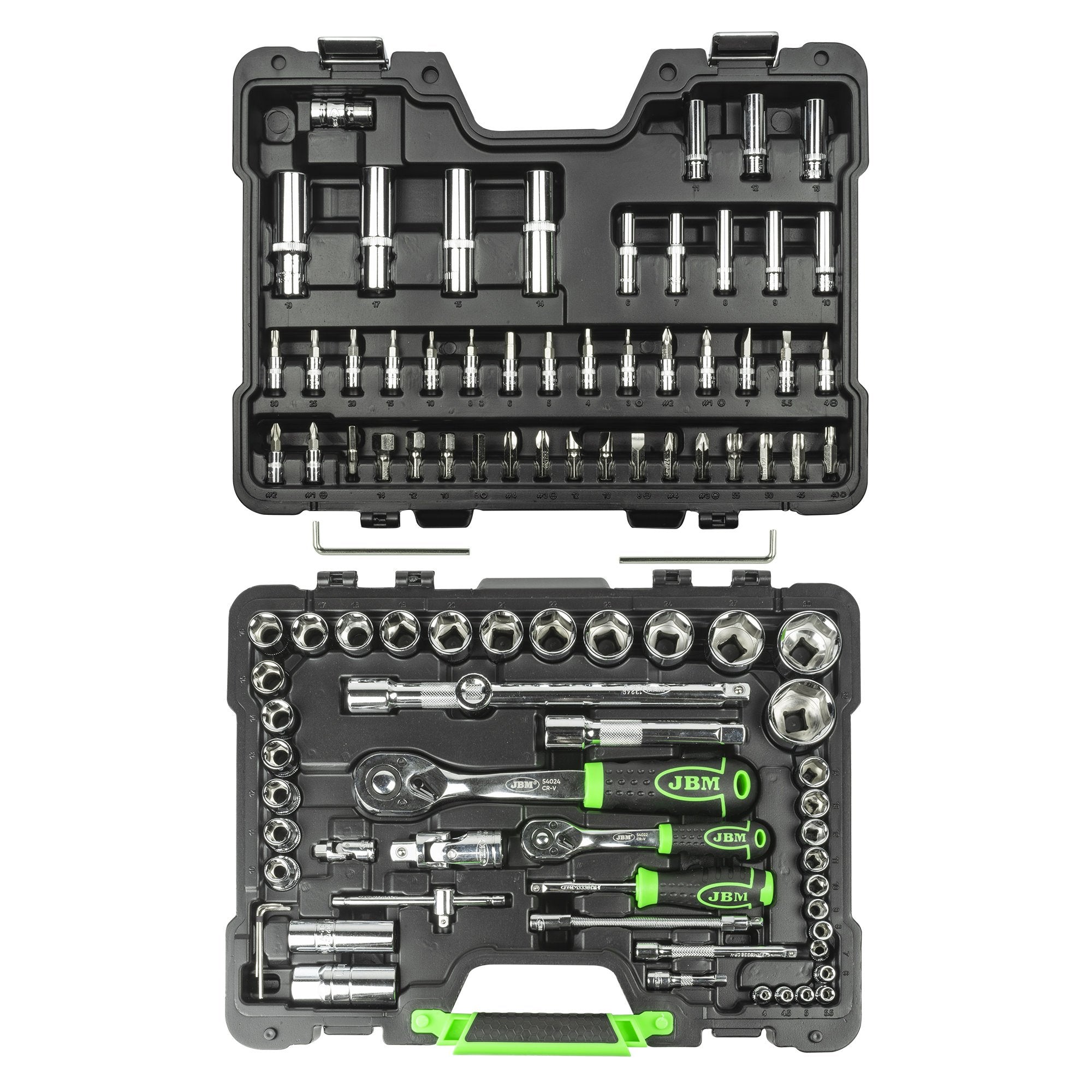 VALIGETTA DI UTENSILI 94 PEZZI CON BUSSOLE ESAGONALI CROMATE - Autoricambi4x4