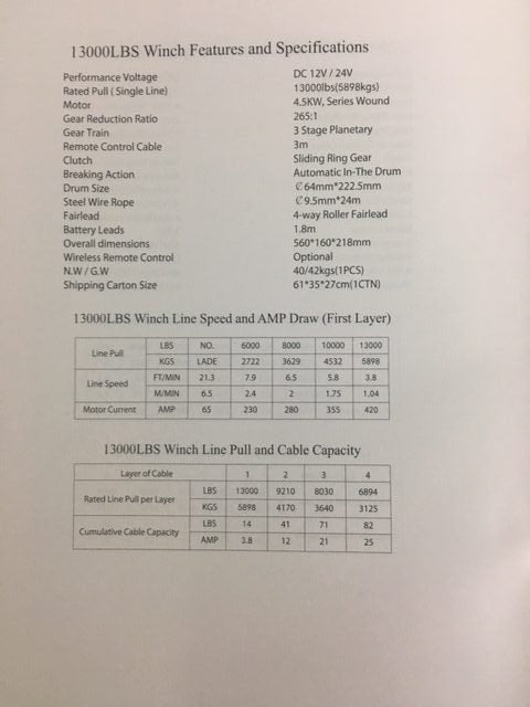 VERRICELLO ELETTRICO 13000 LBS CAVO IN ACCIAIO - Autoricambi4x4